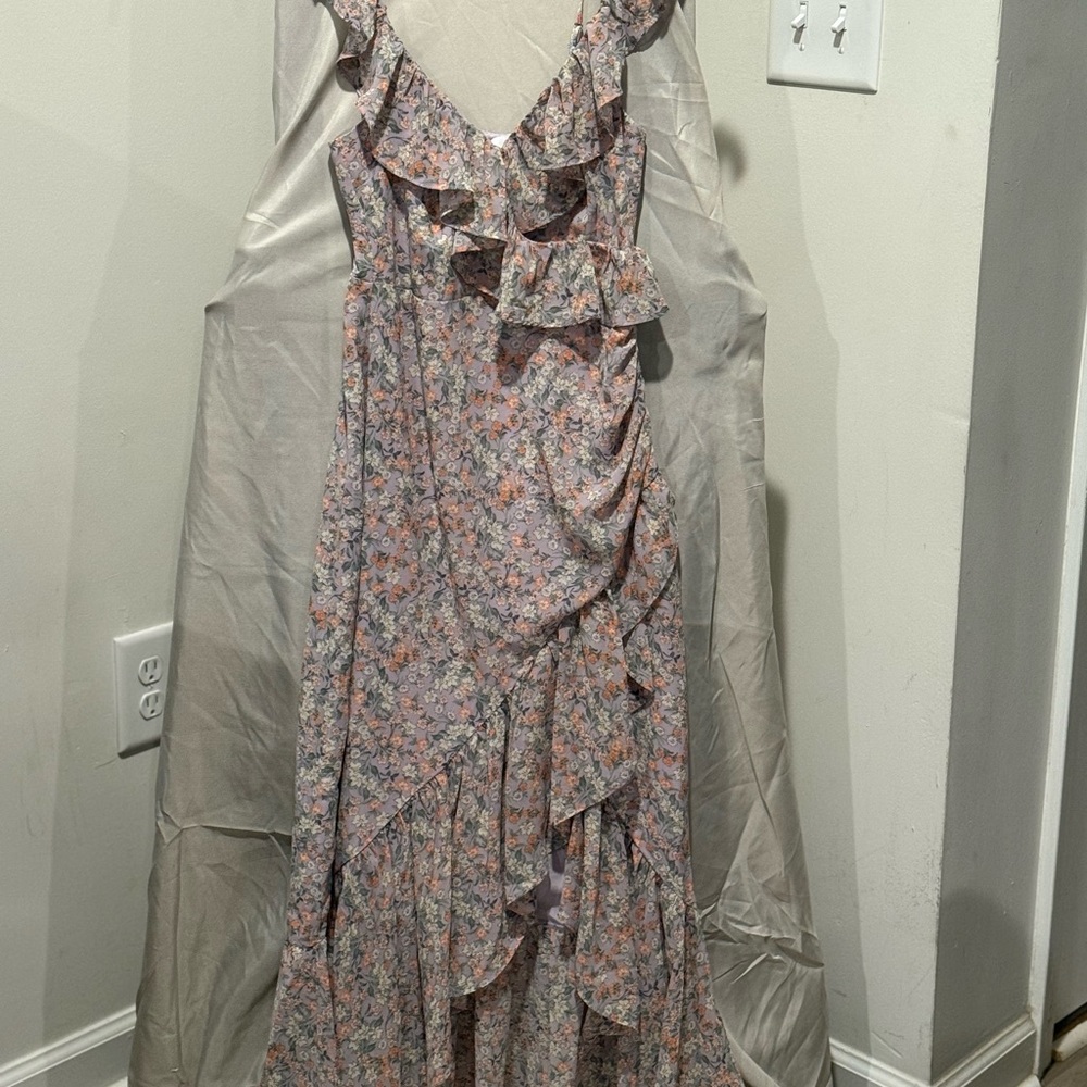 Astr Pink and Lilac Ruffled Sundress